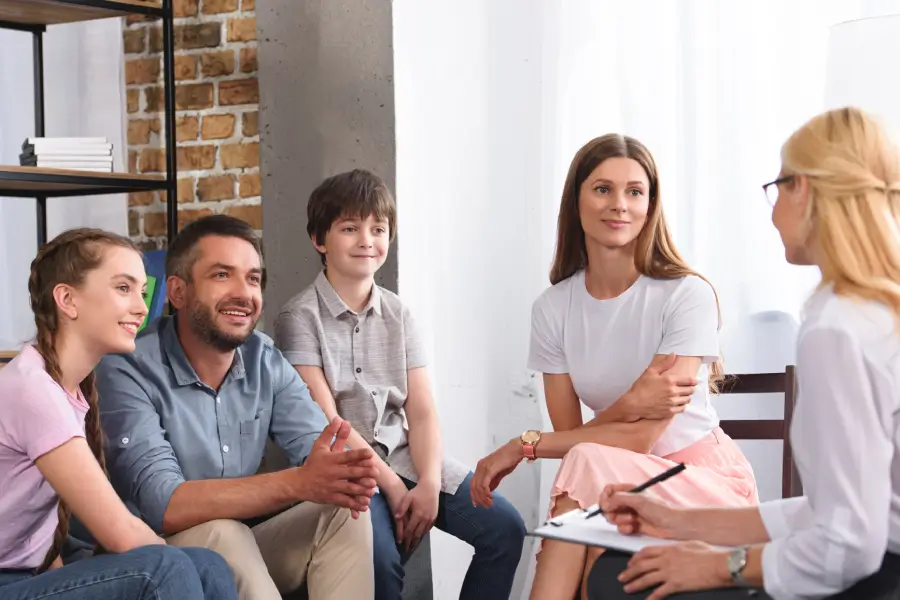 happy family sitting on therapy session-1
